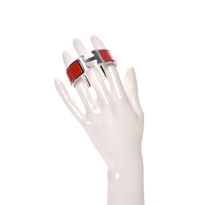 Hermes Enamel Wide Clic Clac H Bracelet PM Rouge Vif 2 of 5