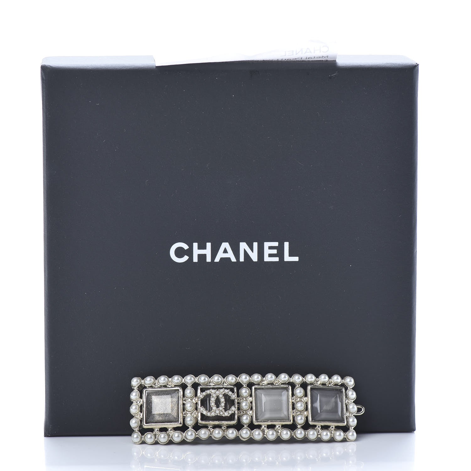 Chanel Metal Pearl CC Hair Clip Barrette Gold 4 of 4