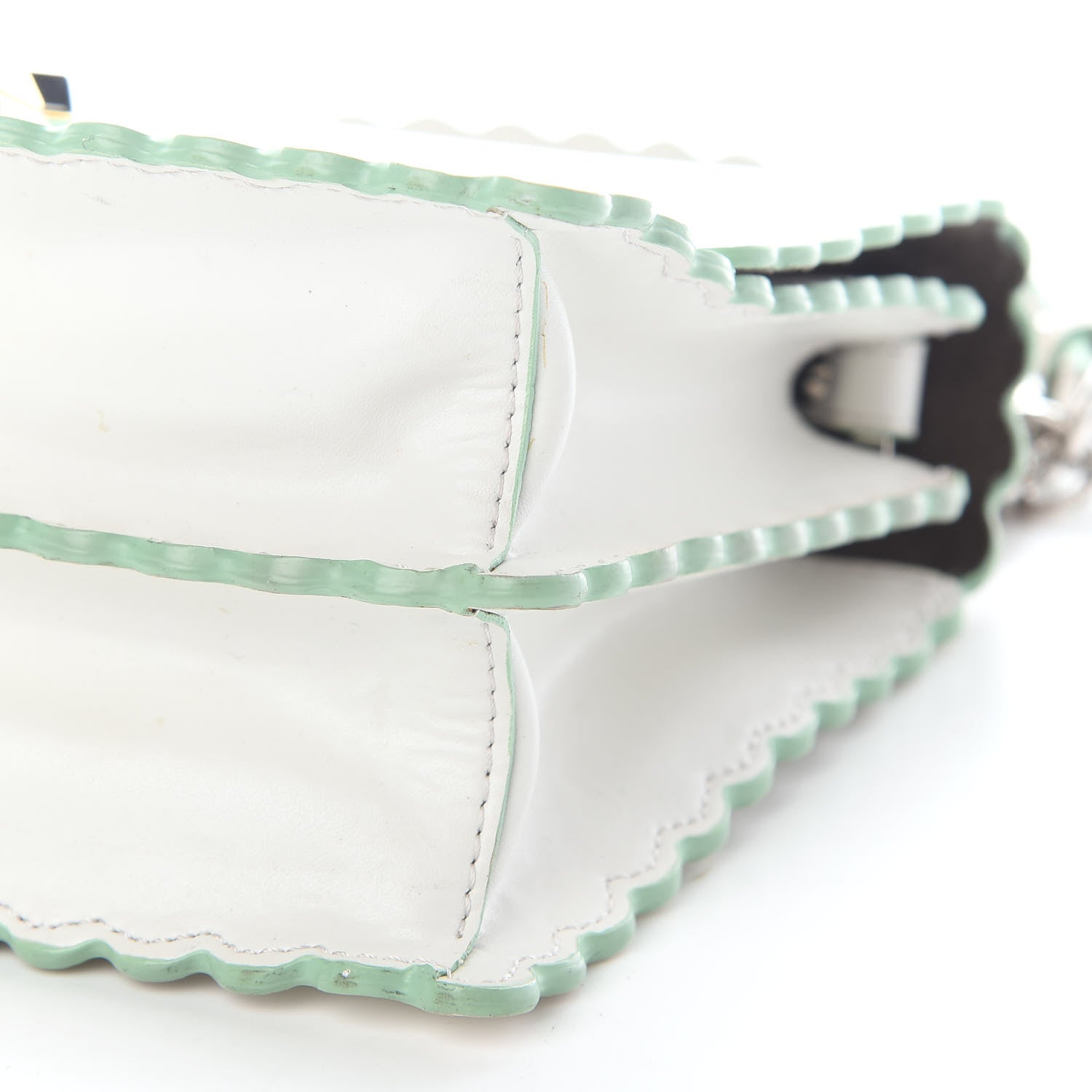 Fendi Vitello Liberty Scalloped Studded Small Kan I Shoulder Bag White 9 of 12