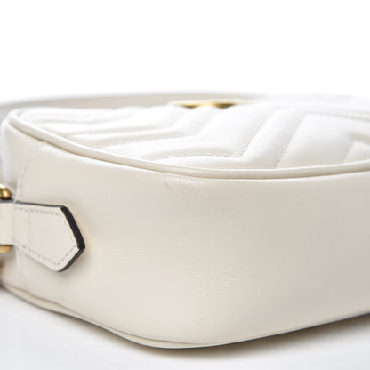 Gucci Calfskin Matelasse Mini GG Marmont Chain Shoulder Bag White 9 of 12