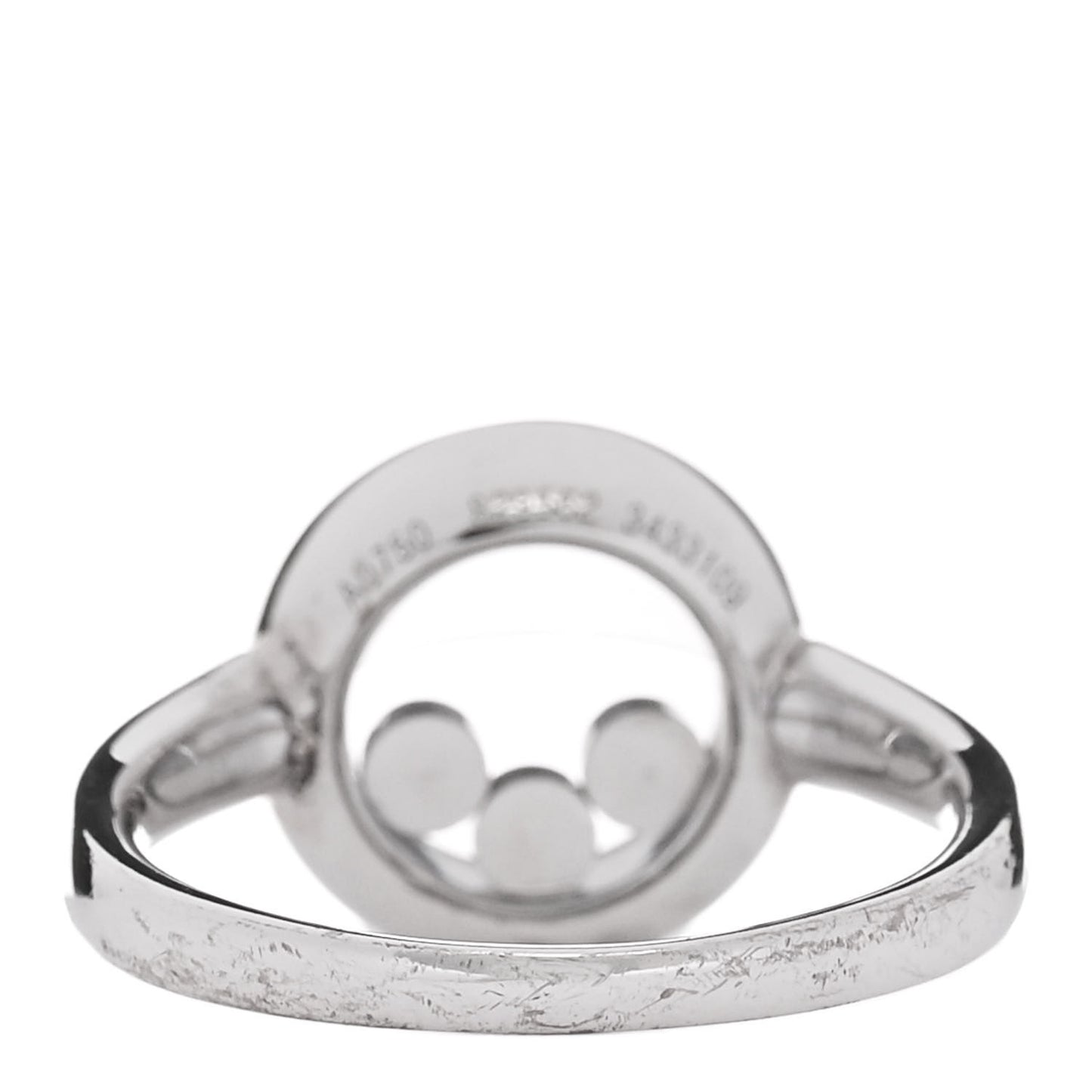 18K White Gold 3 Happy Diamond Icons Ring 48 4.5