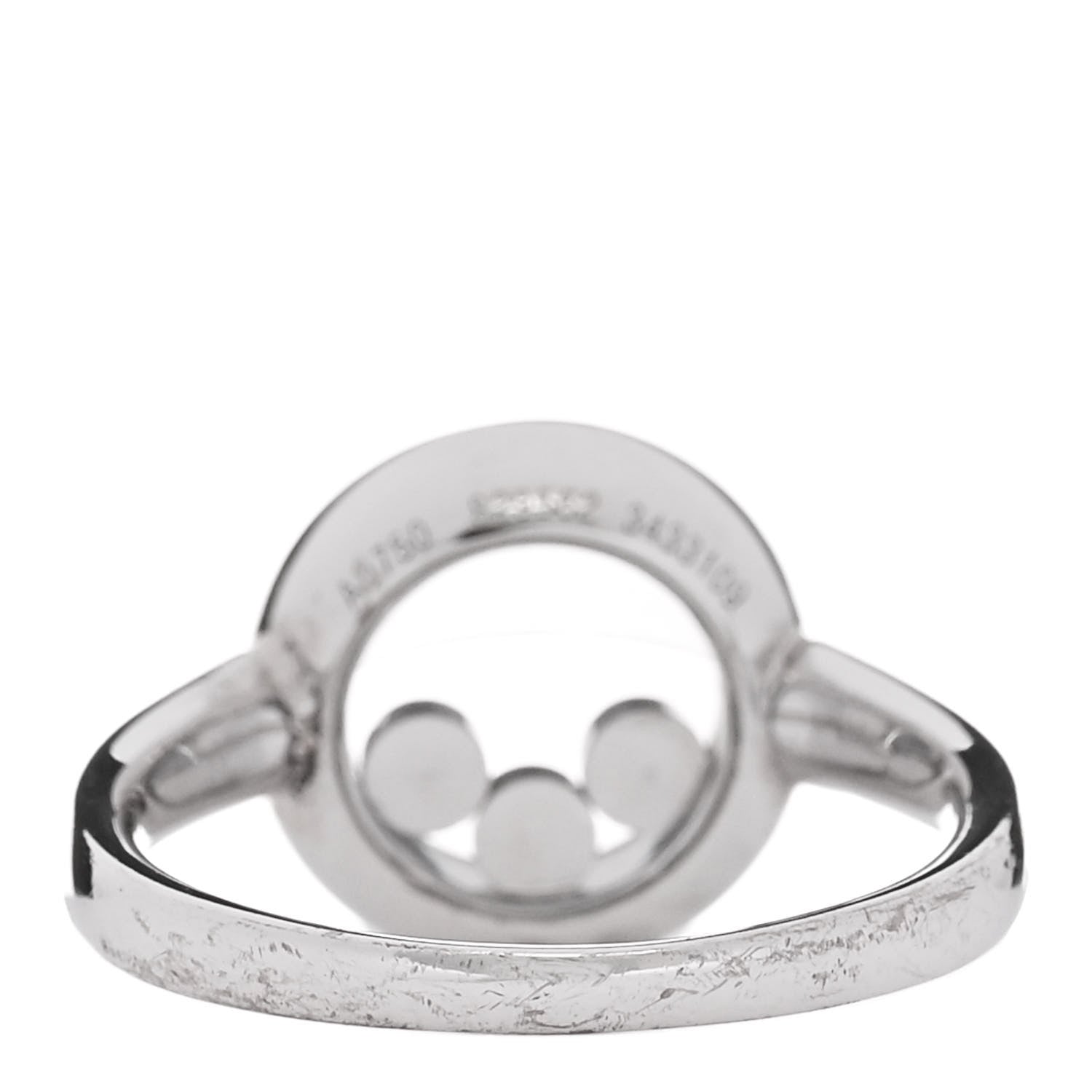 Chopard 18K White Gold 3 Happy Diamond Icons Ring 48 4.5 4 of 6