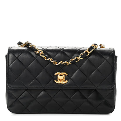 Chanel Lambskin Quilted Mini Rectangular Flap Black 1 of 8
