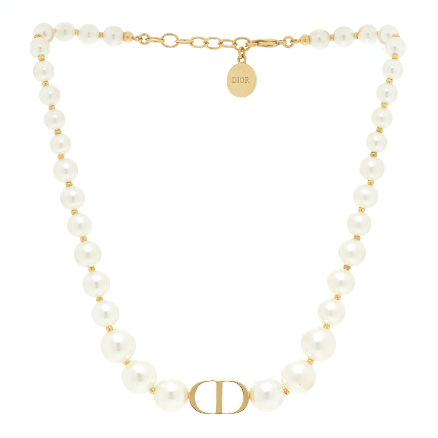 Christian Dior Pearl 30 Montaigne Choker Necklace Gold 3 of 4