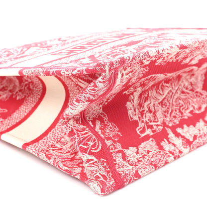 Christian Dior Canvas Embroidered Medium Dioriviera Toile De Jouy Book Tote Raspberry 8 of 10