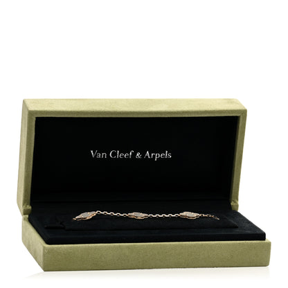 Van Cleef & Arpels 18K Yellow Gold Mother of Pearl 5 Motifs Vintage Alhambra Bracelet 4 of 4