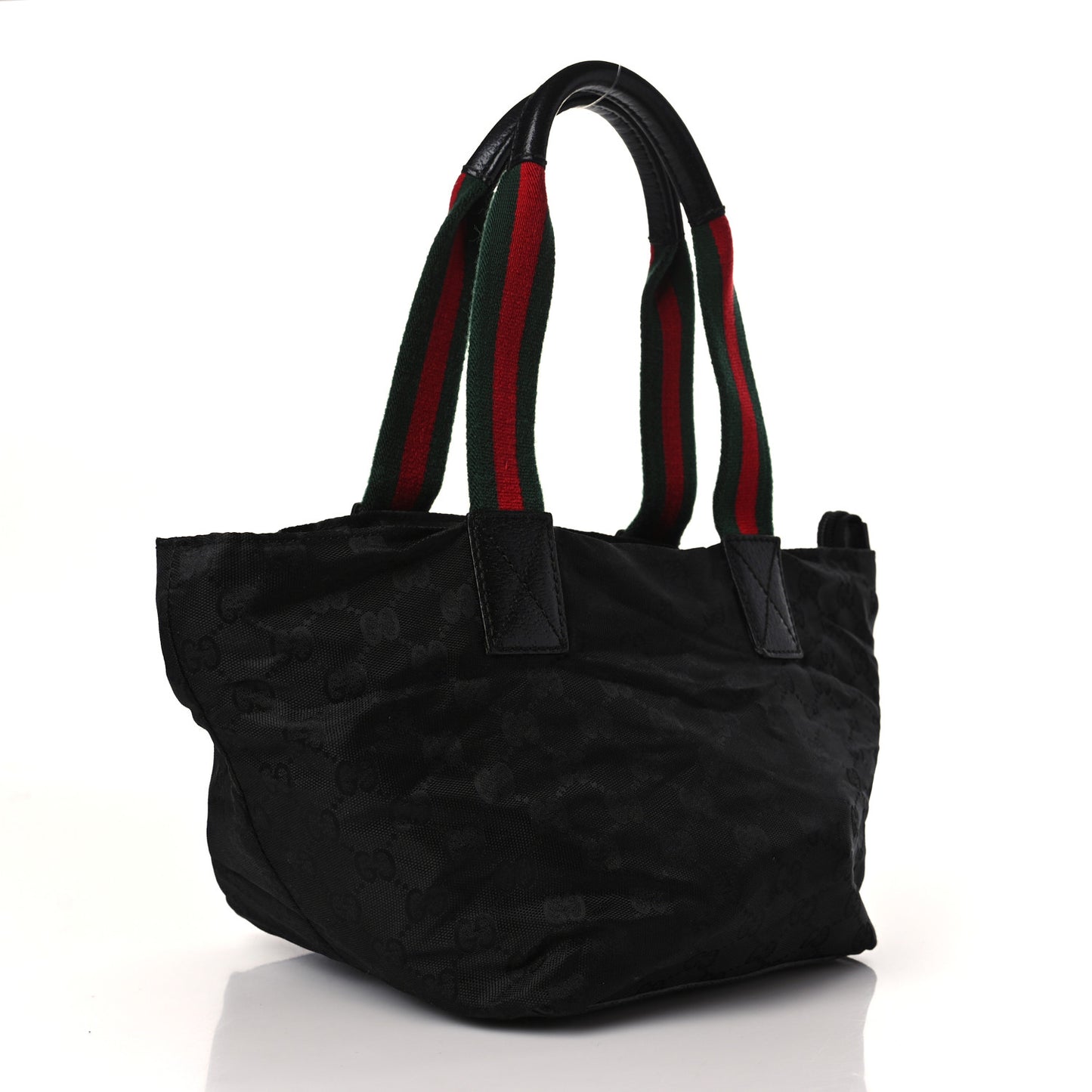 GG Monogram Small Web Handle Bucket Tote Black