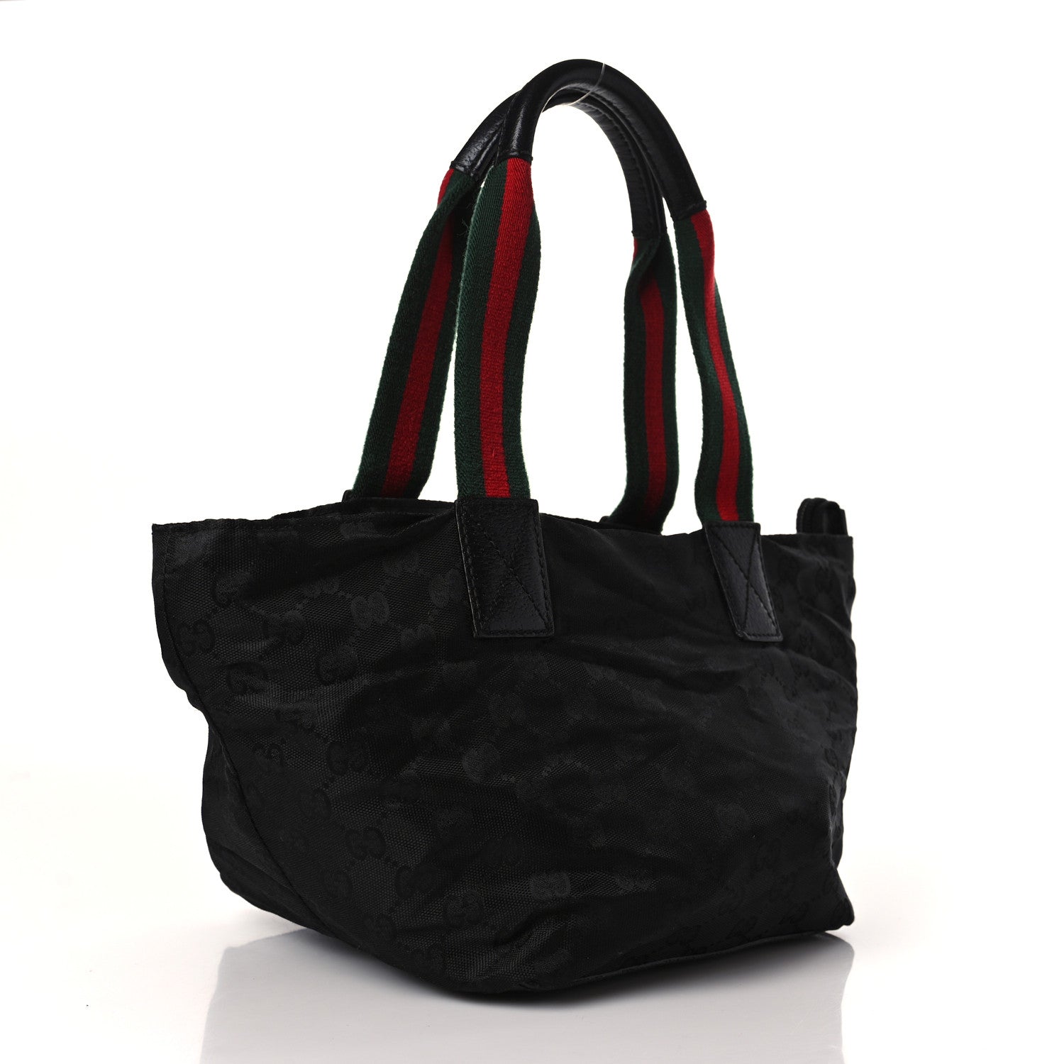 Gucci GG Monogram Small Web Handle Bucket Tote Black 3 of 9