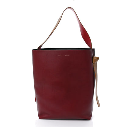 Celine Shiny Smooth Calfskin Small Twisted Cabas Dark Ruby Navy 3 of 11