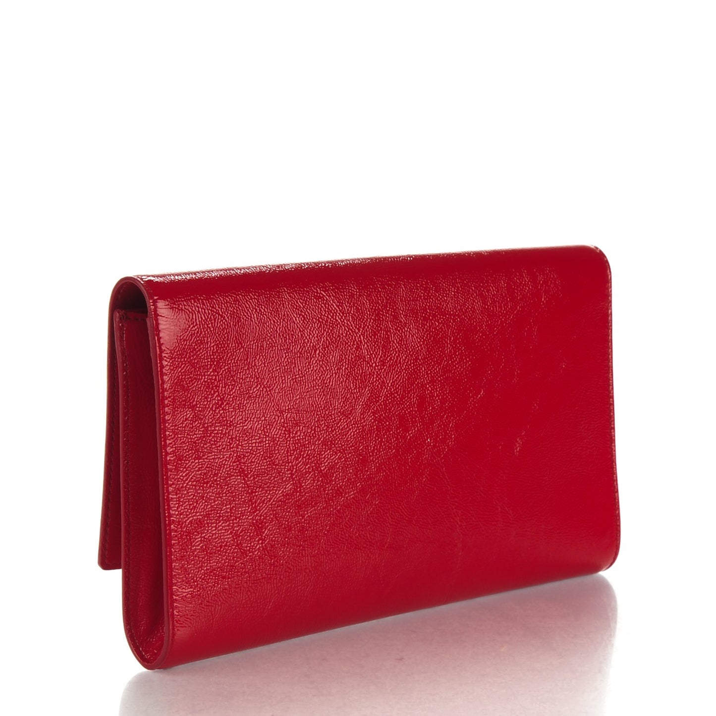 Textured Patent Monogram Large Belle De Jour Clutch Red