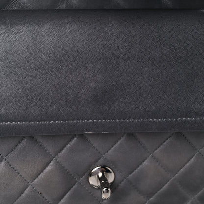 Chanel Lambskin Quilted Medium Double Flap Dark Grey 19 of 26