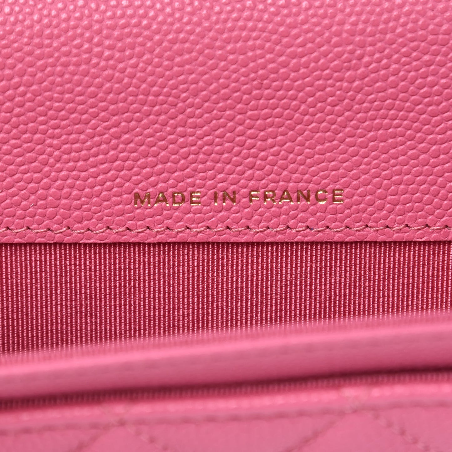 Caviar Quilted Flap Card Holder Pink