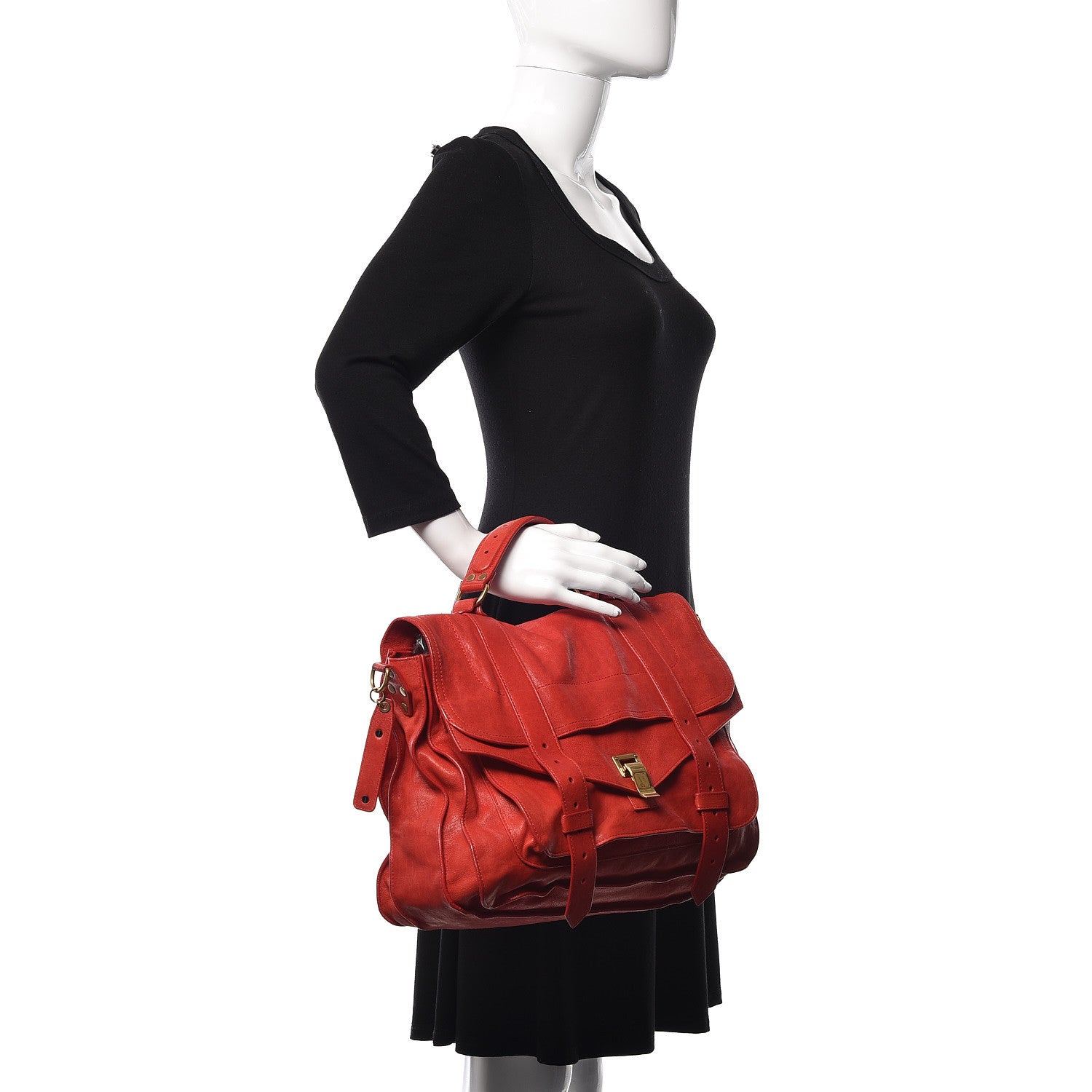 Proenza Schouler Lambskin PS1 Large Satchel Lipstick Red 2 of 16
