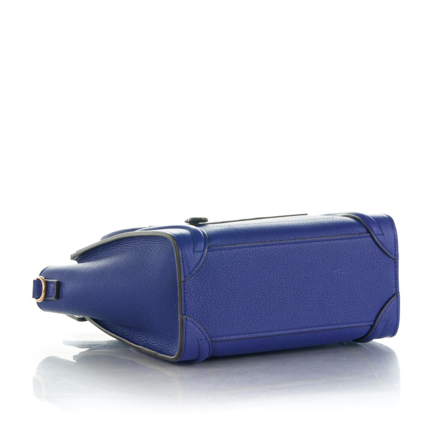 Celine Drummed Calfskin Nano Luggage Indigo 5 of 9