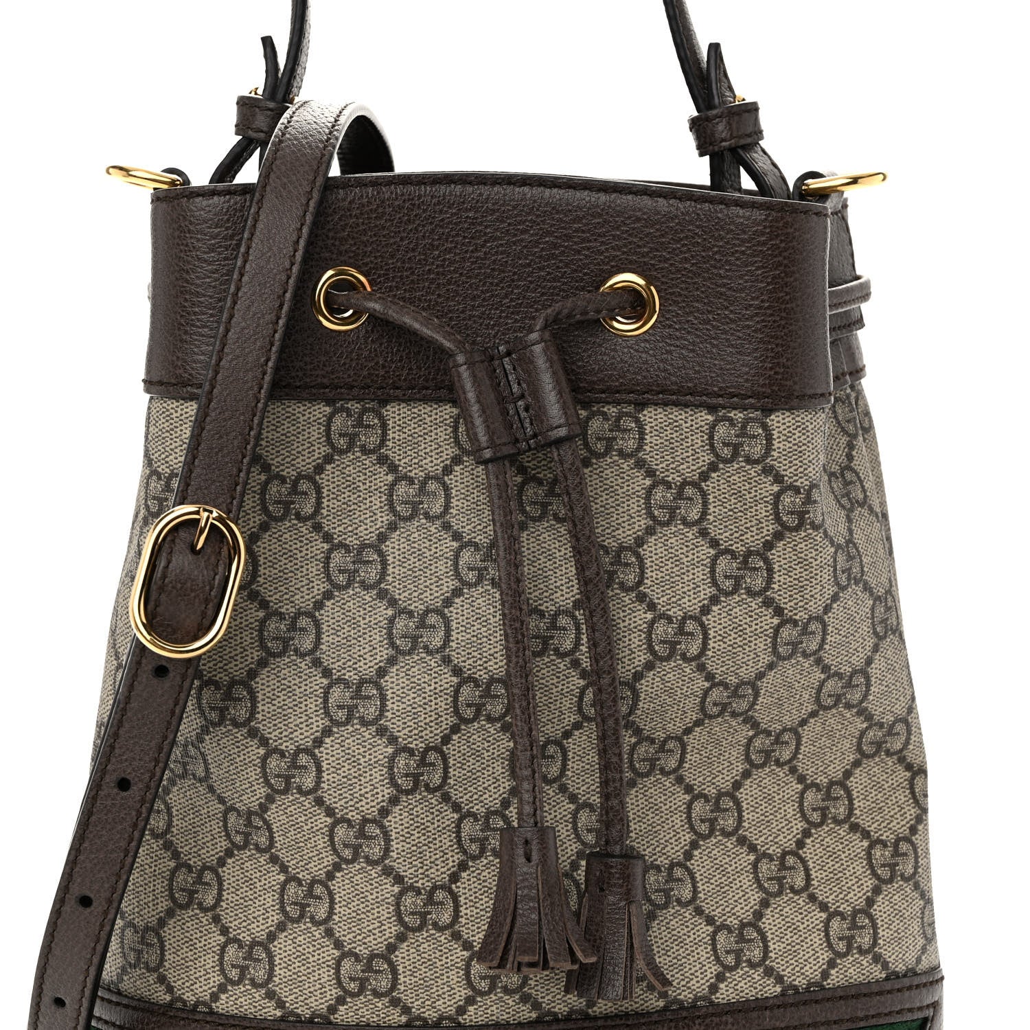 Gucci GG Supreme Monogram Web Small Ophidia Bucket Bag Brown 7 of 9