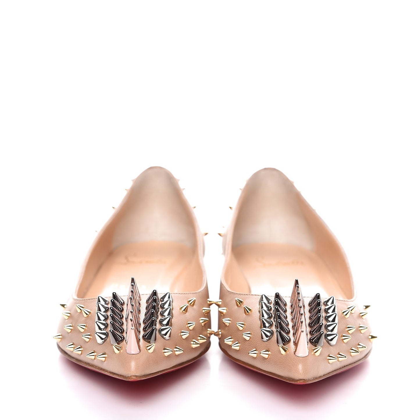 Nappa Goldoflat Spikes Flats 35.5 Nude