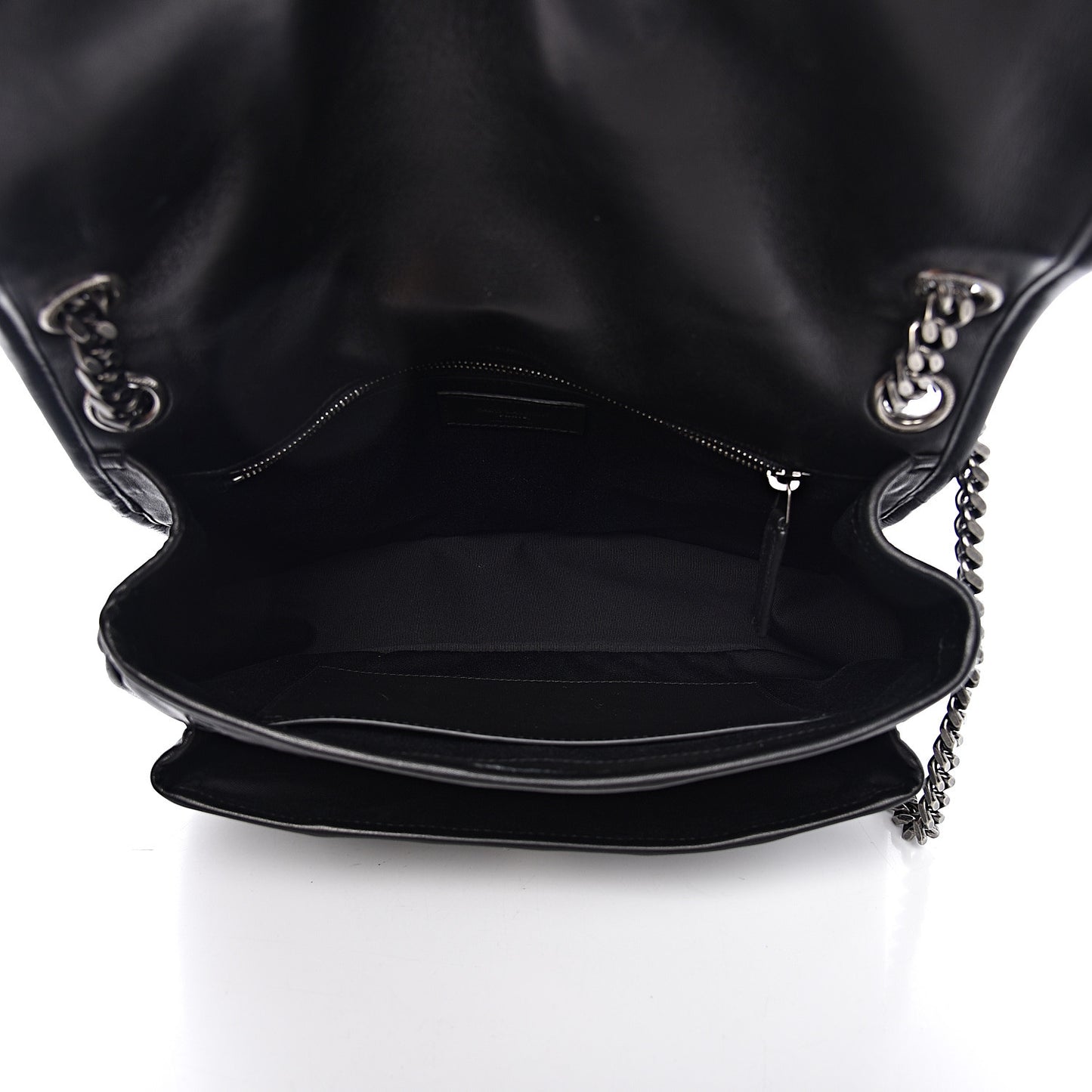 Calfskin Ayers Patchwork Monogram Medium Niki Chain Satchel Black