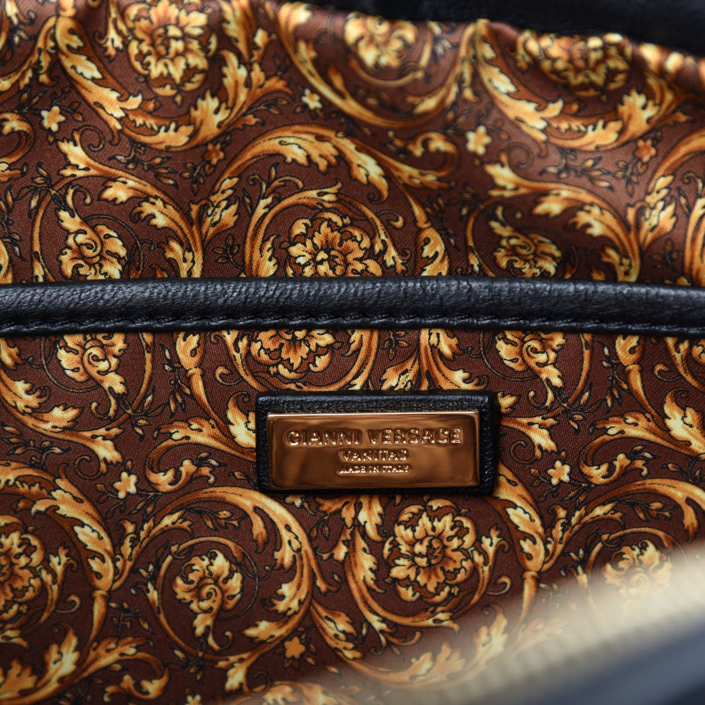 Nappa Barocco Quilted Studded Vanitas Demetra Black