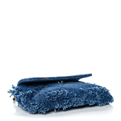 Chanel Denim Quilted Denim Mood Clutch With Chain Blue Multicolor 4 of 11