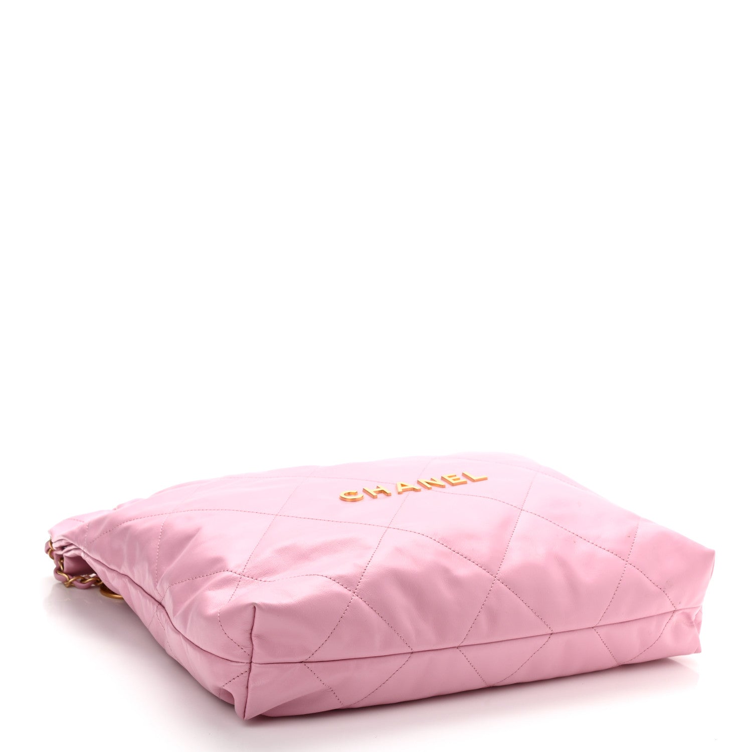 Chanel Shiny Calfskin Quilted Chanel 22 Drawstring Bag Pink 4 of 10