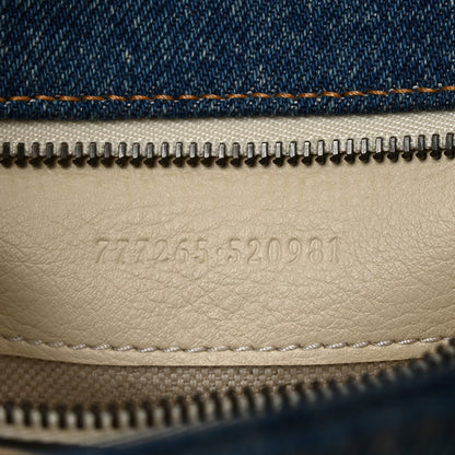 Gucci Washed Denim GG Marmont Shoulder Bag Blue 7 of 11
