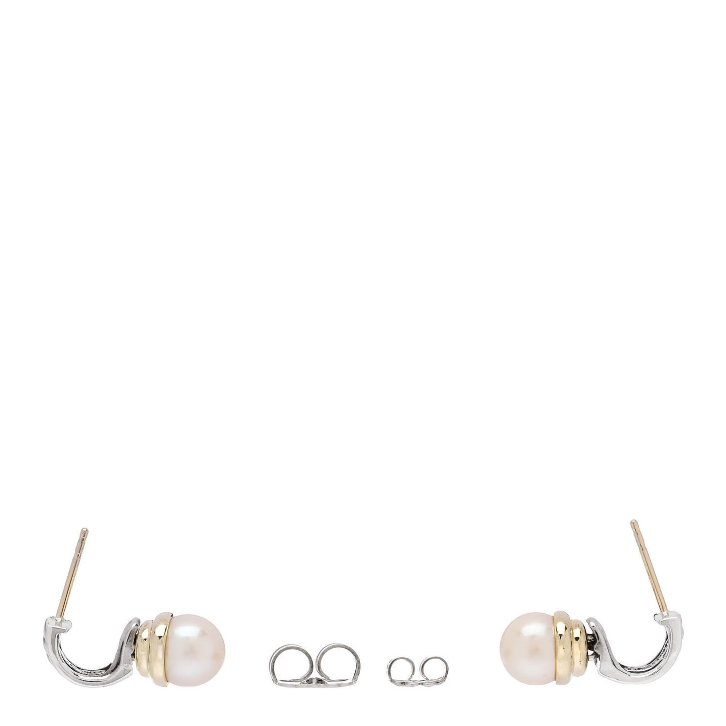DAVID YURMAN Sterling Silver 14K Yellow Gold Pearl Cable Drop Earrings