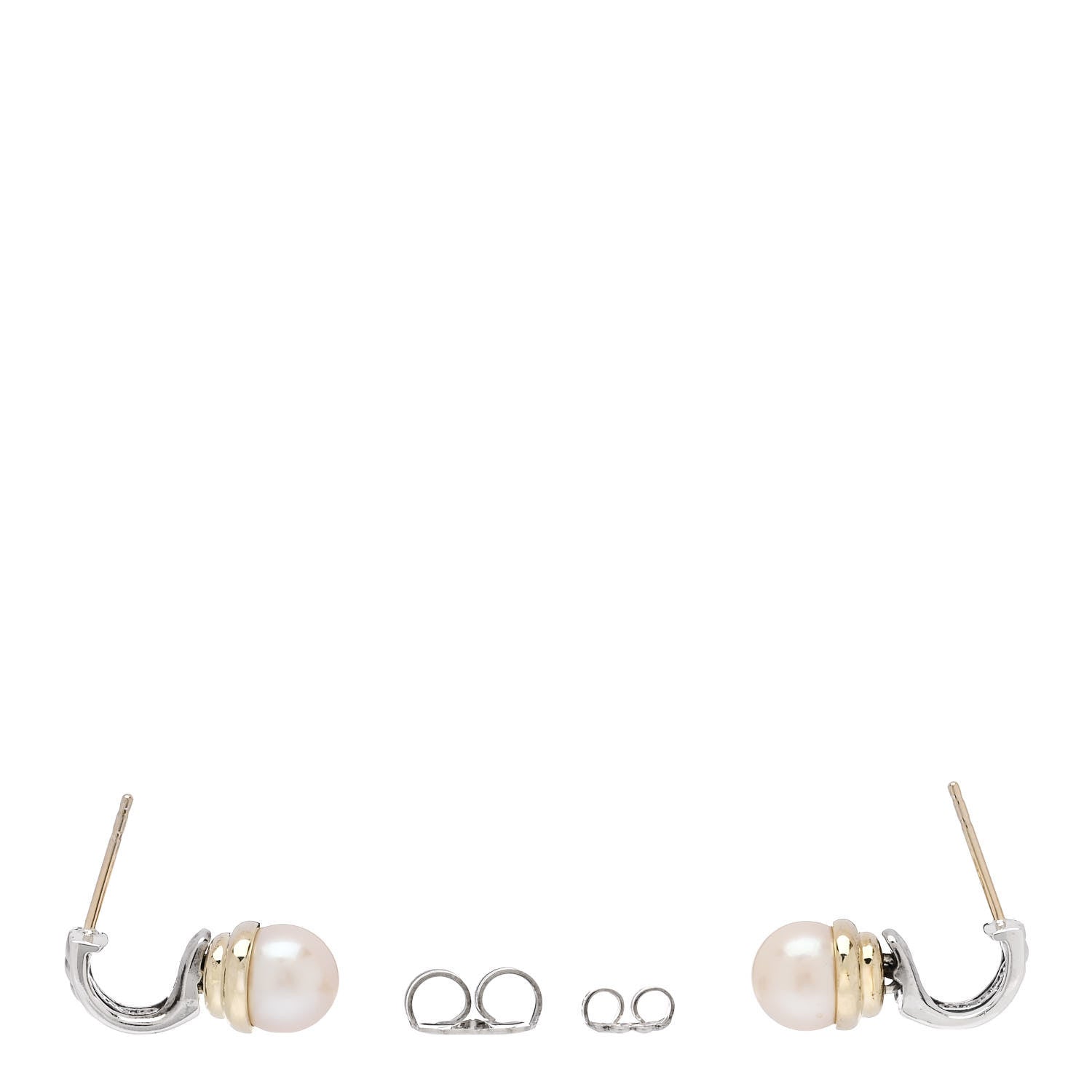 David Yurman DAVID YURMAN Sterling Silver 14K Yellow Gold Pearl Cable Drop Earrings 3 of 4