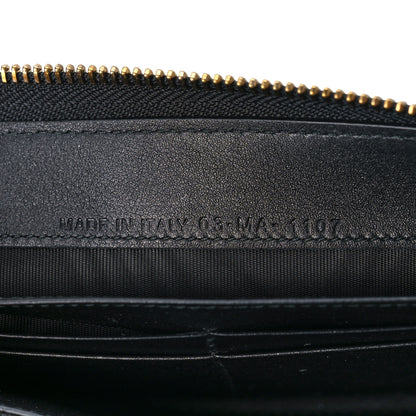 Christian Dior Calfskin Stars Voyageur Zip Around Wallet Black 7 of 13