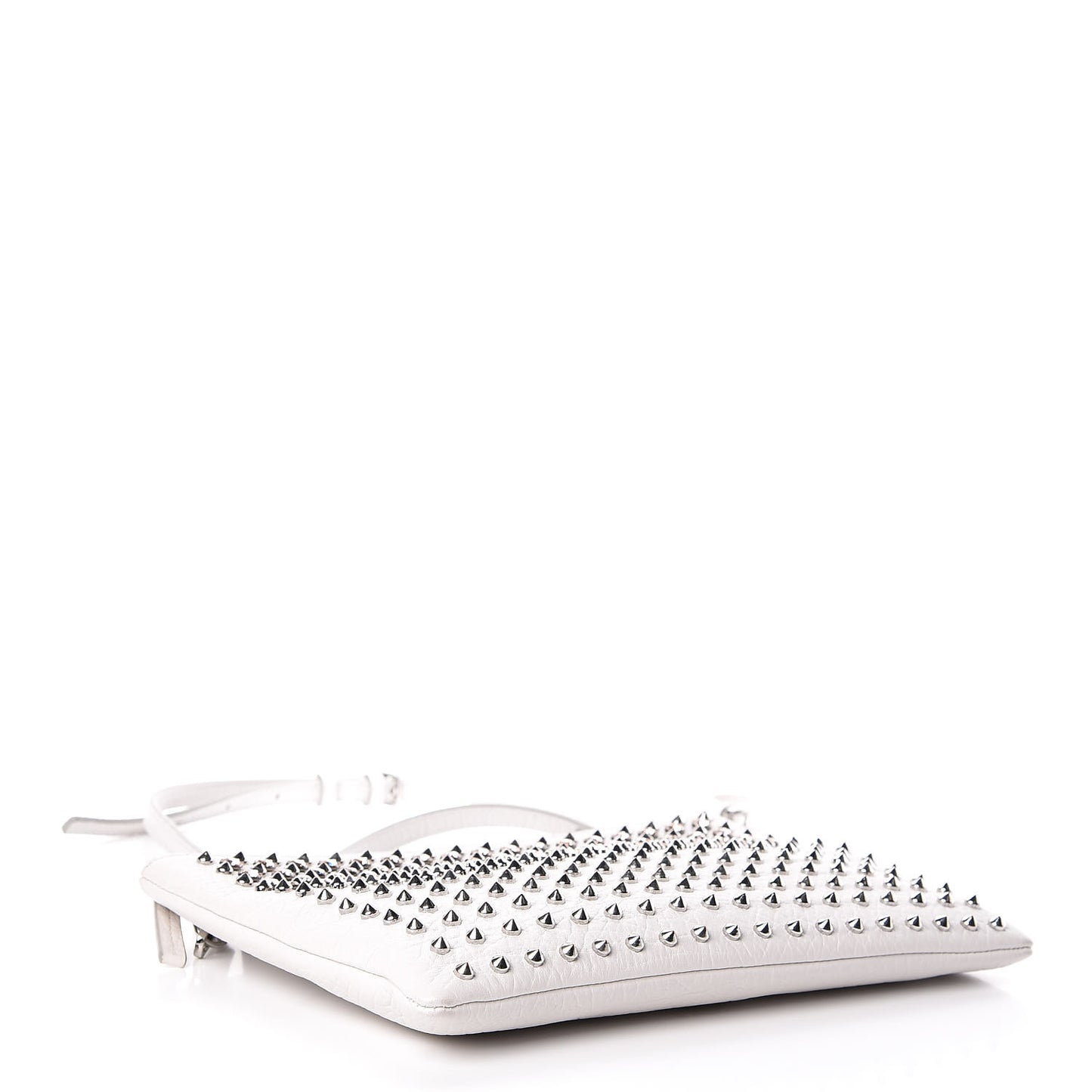 Calfskin Studded Medium Crossbody White
