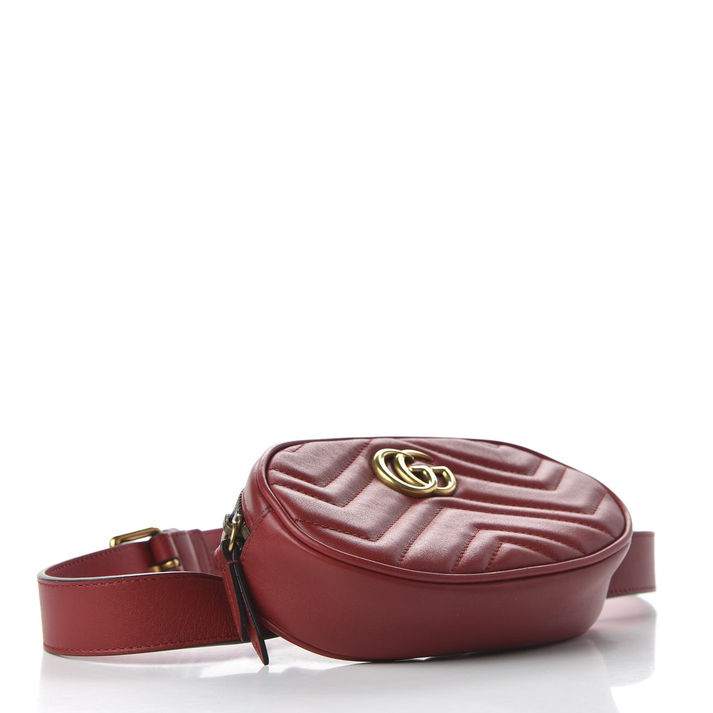 Calfskin Matelasse GG Marmont Belt Bag 95 38 Hibiscus Red