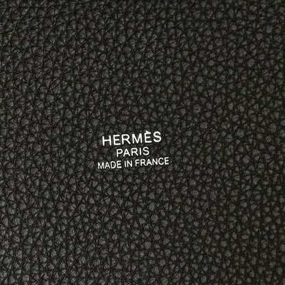 Hermes Militaire Canvas Taurillon Clemence  Wooly Wooly Pursangle MM Tote Jaune Black 6 of 10