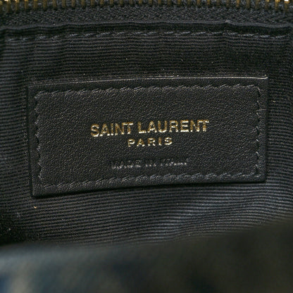 Saint Laurent Denim Quilted Toy Loulou Puffer Monogram Chain Satchel Rodeo Blue 6 of 11