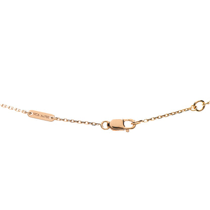 Van Cleef & Arpels 18K Rose Gold Carnelian Sweet Alhambra Pendant Necklace 4 of 5