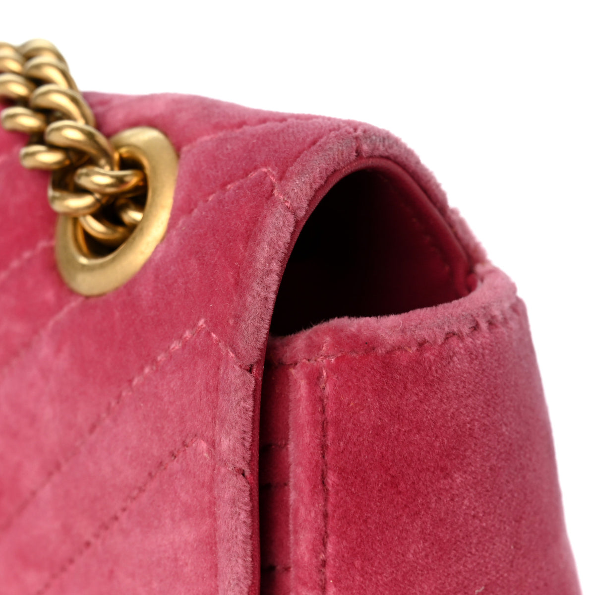 Velvet Matelasse Small GG Marmont Shoulder Bag Light Raspberry Rose
