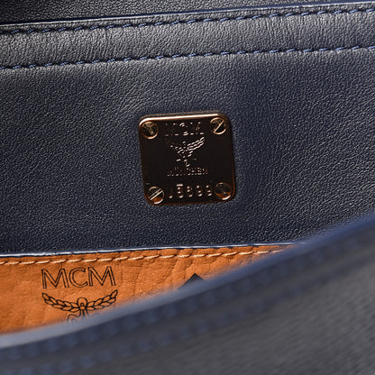 MCM Calfskin Mini Claudia Crossbody Bag True Navy 6 of 9