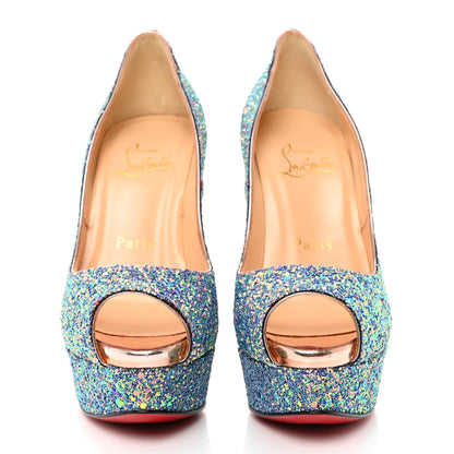 Christian Louboutin Glitter Dragonfly Lady Peep 150 Pumps 35.5 Etincelle Copper 2 of 8