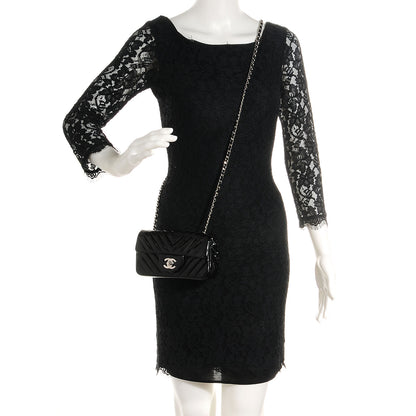Chanel Patent Chevron Quilted Extra Mini Flap Black 2 of 8