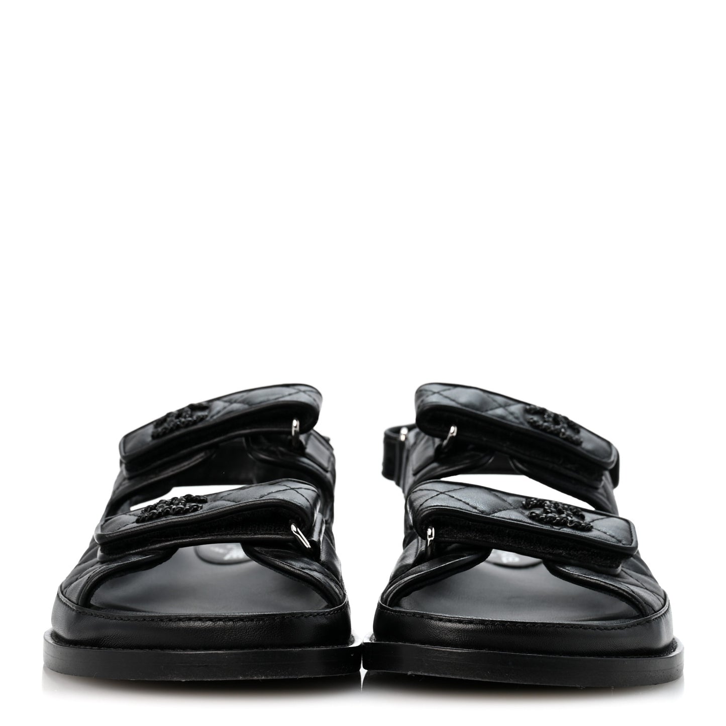 Lambskin Velcro Dad Sandals 37 So Black