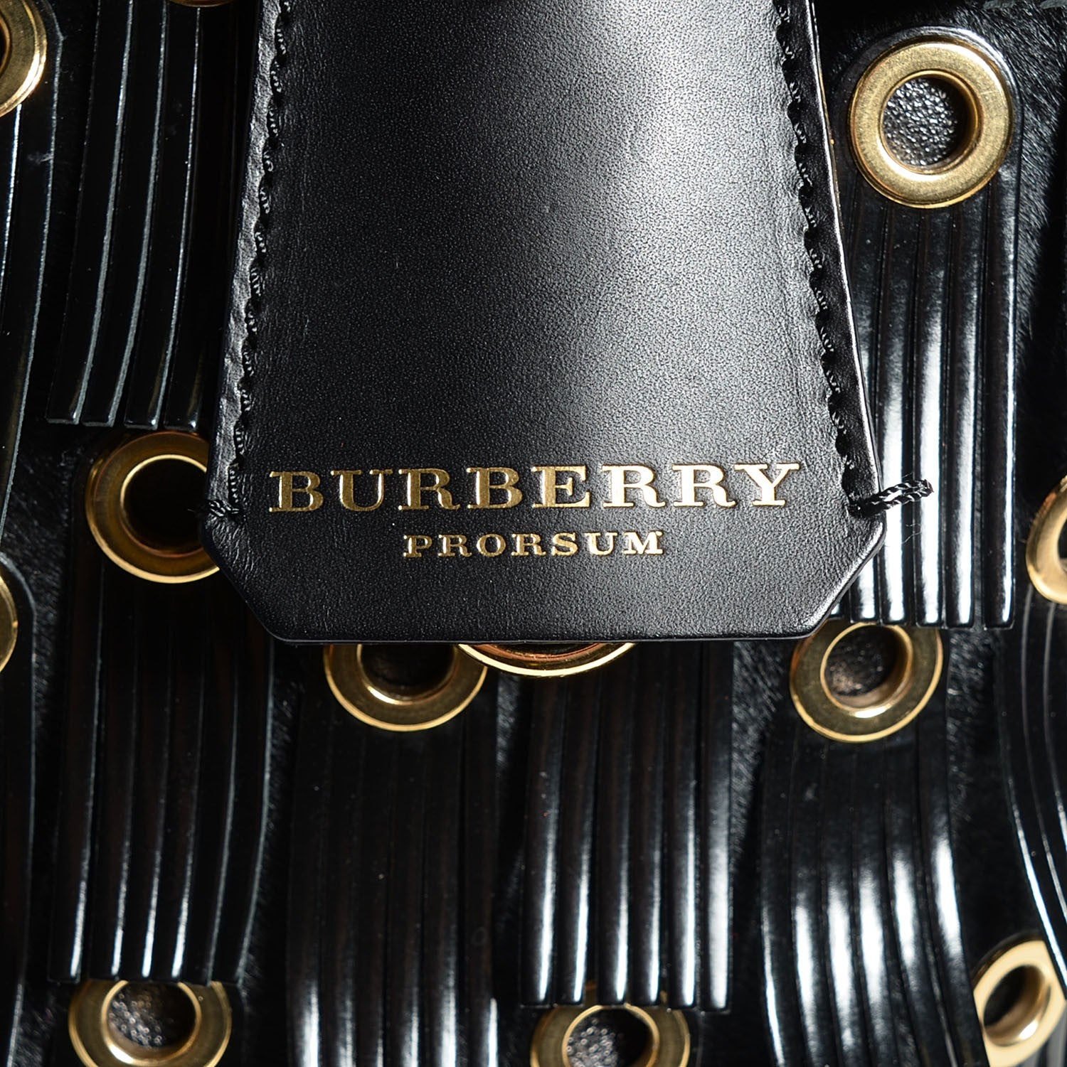 Burberry Calf Hair Patent Grommet Fringe Big Crush Tote Black 15 of 15