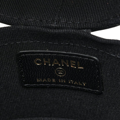 Chanel Lambskin Quilted Mini Round Vanity Case With Chain Black 6 of 10