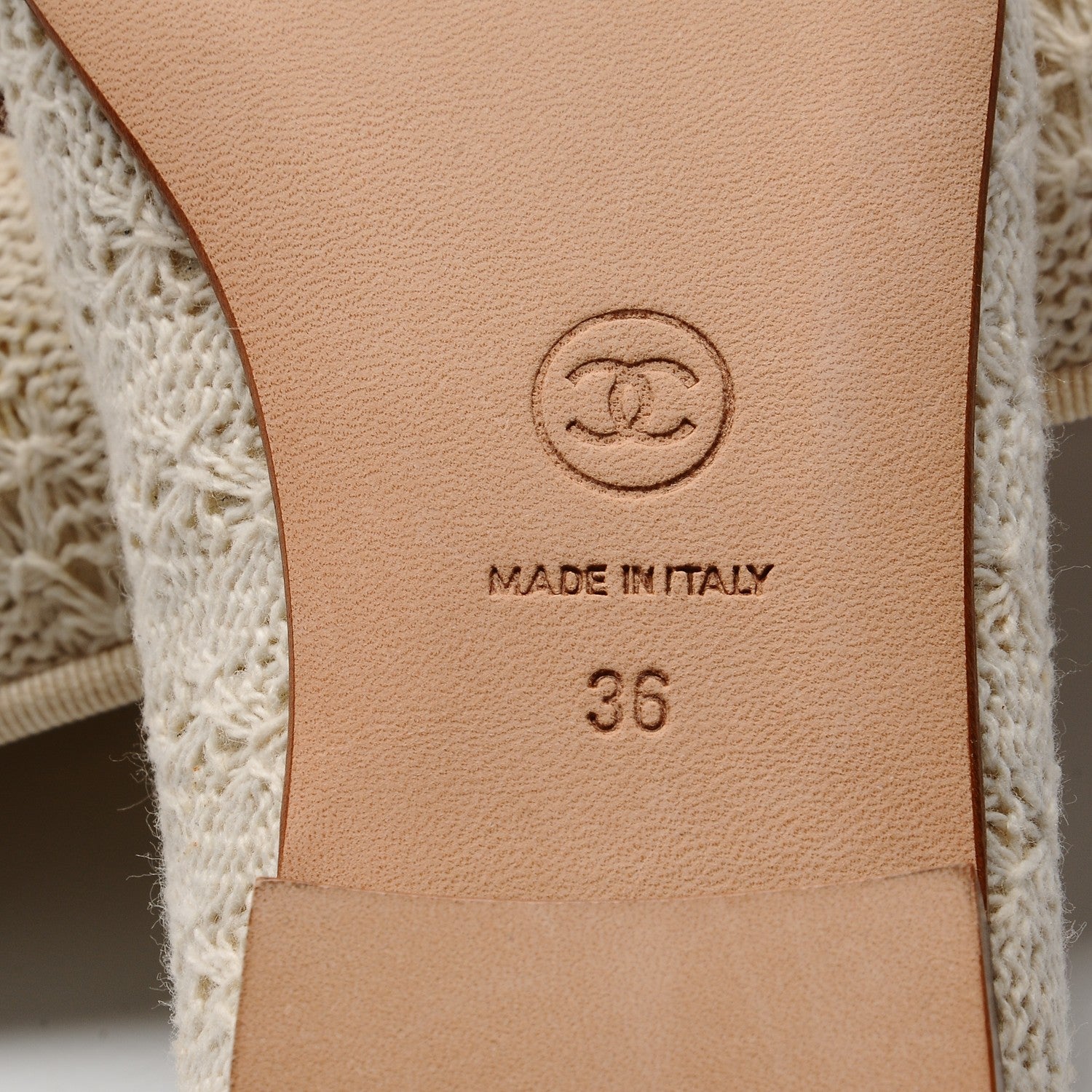 Chanel Crochet Cap Toe Ballerina Flats 36 Beige Black 6 of 11