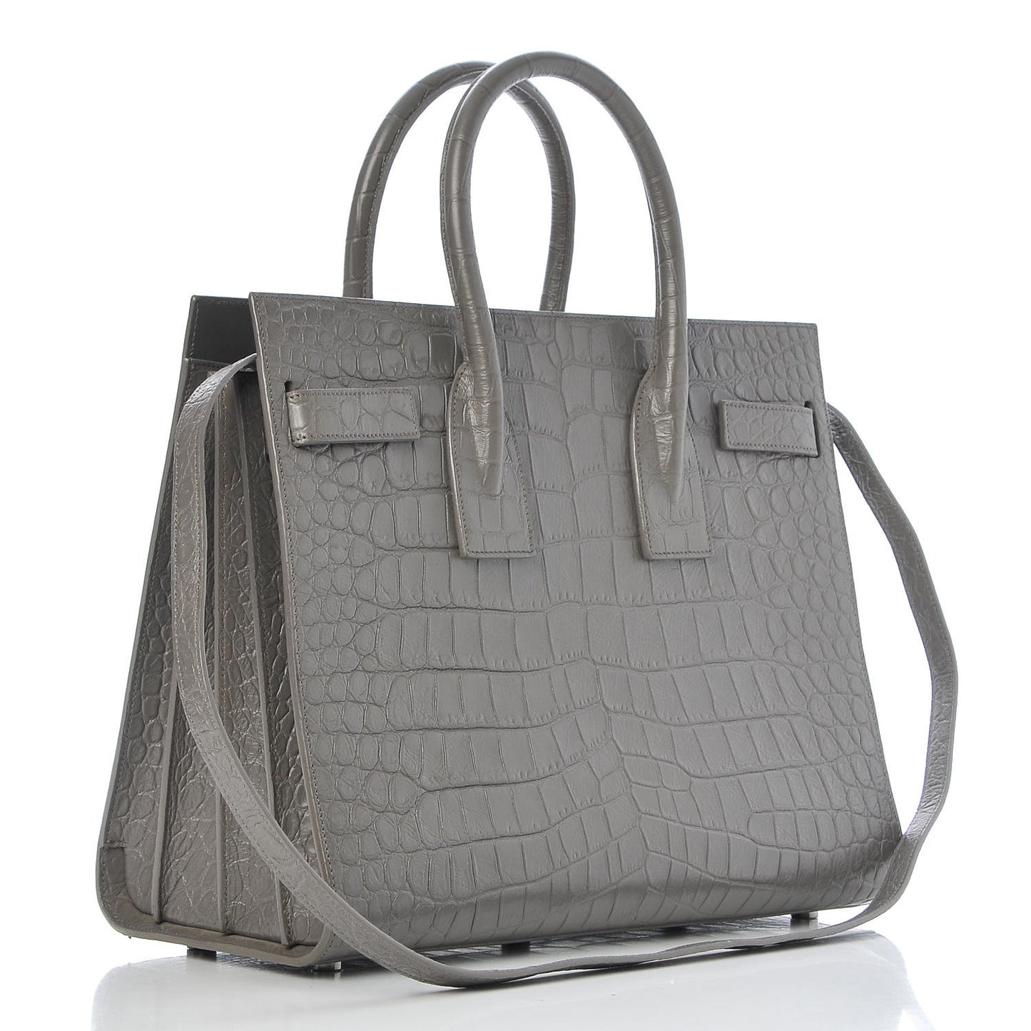 Calfskin Crocodile Embossed Small Sac De Jour Fog