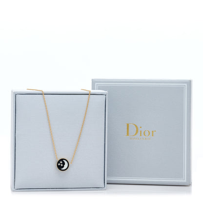 Christian Dior 18K Yellow Gold Diamond Black Onyx Mother of Pearl Rose Celeste Pendant Necklace 7 of 7