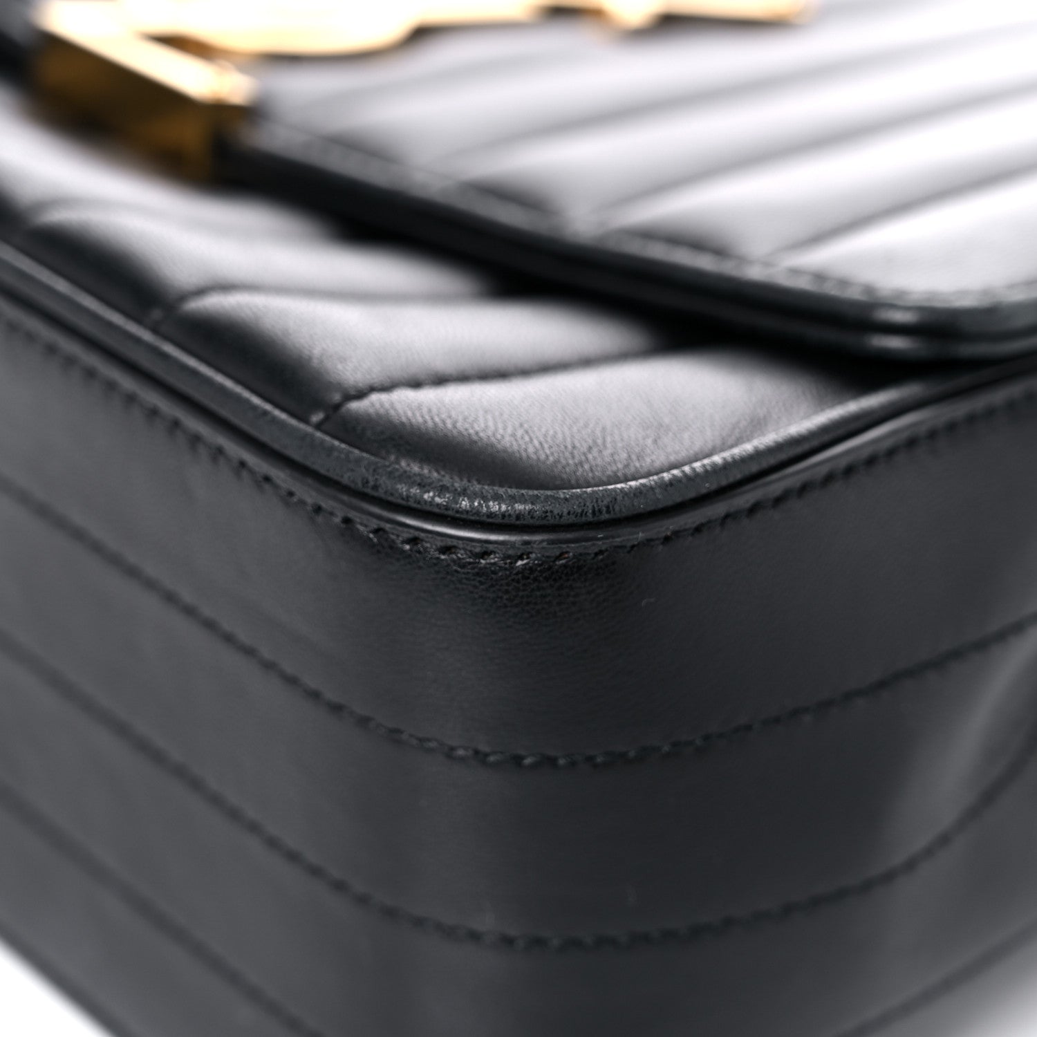 Saint Laurent Lambskin Matelasse Monogram Large Vicky Chain Bag Black 10 of 16