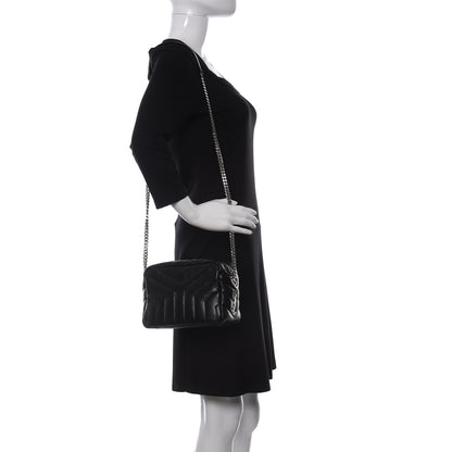 Saint Laurent Calfskin Y Quilted Monogram Small Loulou Bowling Bag Black 2 of 9