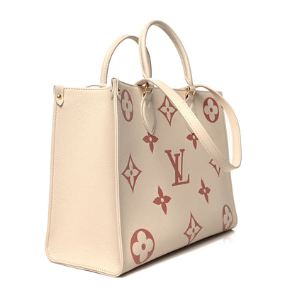 Louis Vuitton Empreinte Monogram Giant Onthego MM Creme Rose Trianon 3 of 11