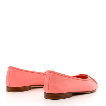 Chanel Goatskin Cap Toe CC Ballerina Flats 37 Pink 4 of 11