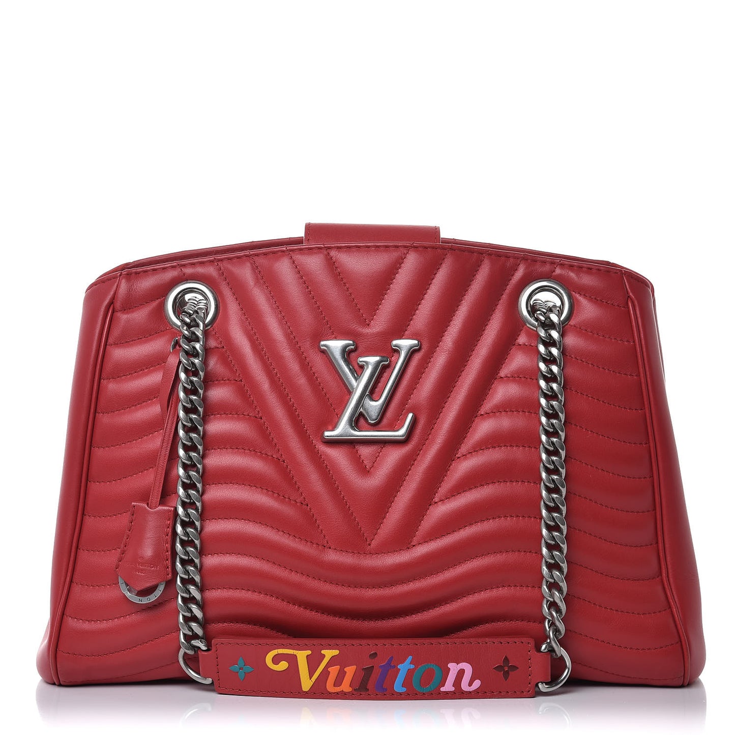 Calfskin New Wave Chain Tote Ecarlate