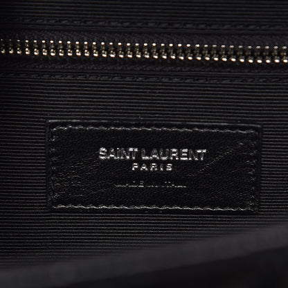 Saint Laurent Grain De Poudre Textured Mixed Matelasse Large Triquilt Monogram Satchel Black 7 of 8