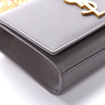 Saint Laurent Grain De Poudre Small Monogram Kate Satchel Fog 10 of 15